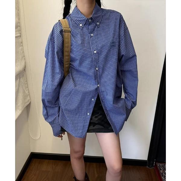 ブラウス シャツ メンズライクチェックシャツ レディース