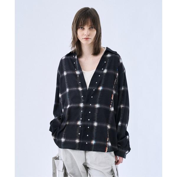 シャツ Noise check skipper shirts / ノイズチェックスキッパーシャツ メ...
