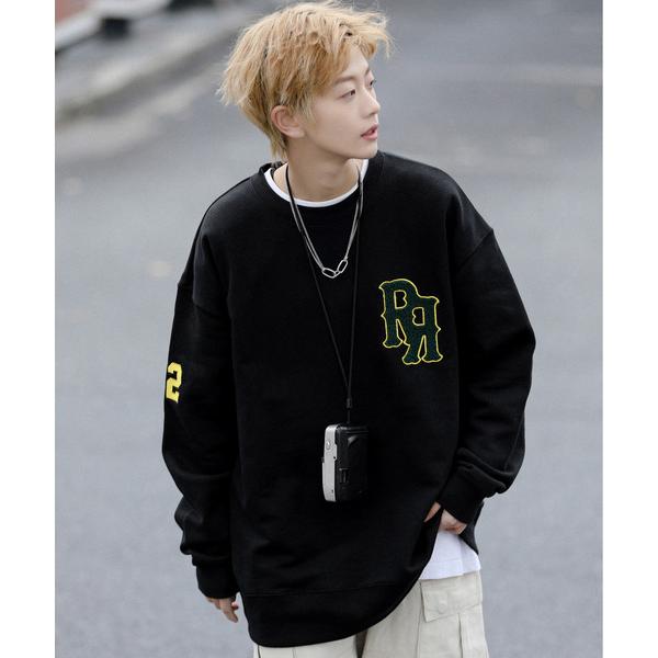 「neos」 スウェットカットソー LARGE ブラック メンズ