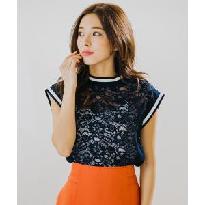 「Re.Verofonna」 半袖ブラウス MEDIUM ネイビー レディース
