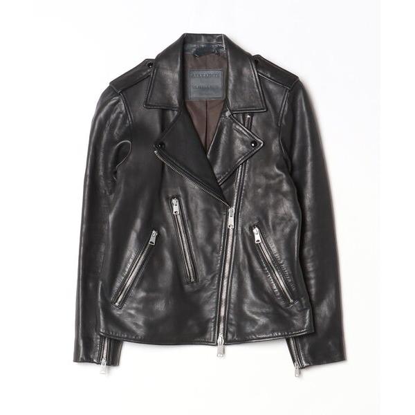 「ALLSAINTS」 レザーブルゾン 10 ブラック レディース