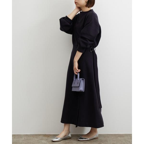 「ADAM ET ROPE'」 長袖ワンピース FREE ネイビー レディース