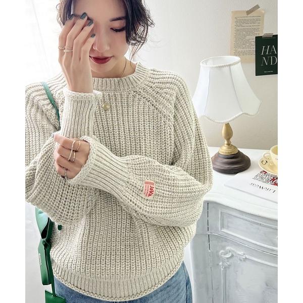 「Java」 長袖ニット MEDIUM ライトグレー レディース