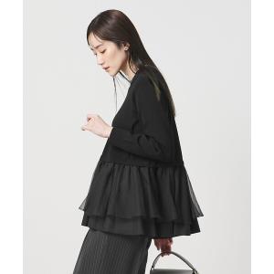 ニット セーター オーガンジー フリルコンビ ニット ‐ウォッシャブル‐ レディース
