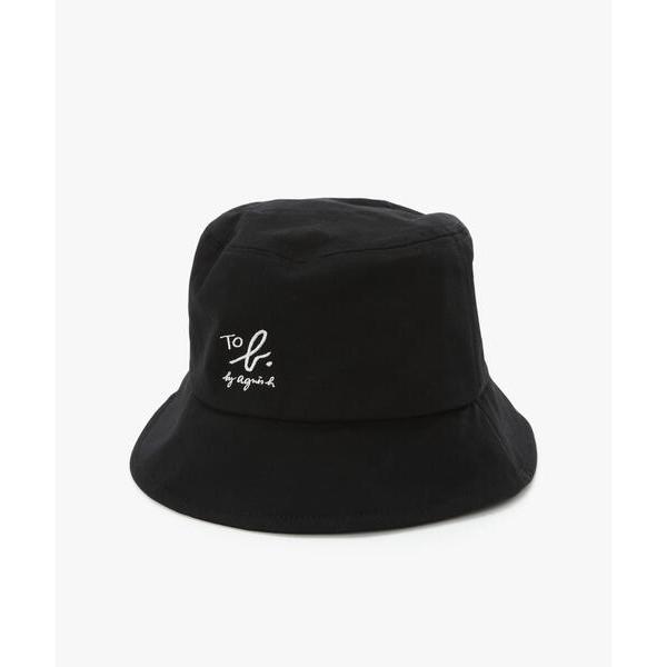 帽子 ハット ロゴ 刺繍 コットン バケットハット レディース