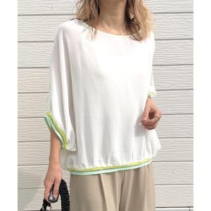 ブラウス シャツ リブヘムラインプルオーバー レディース