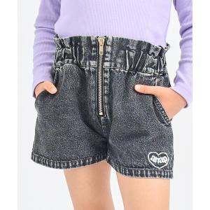 パンツ ハイウエスト ジップ デニム ショートパンツ キッズ 子供服 女の子