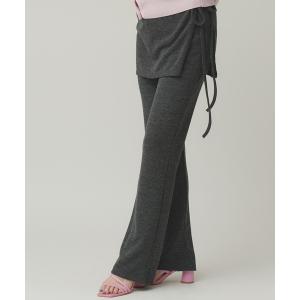 パンツ ラップロングパンツ/ドッキングデザイン レディース