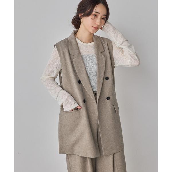 ベスト ジレ 入学式 卒業式 「WEB限定/別注」「セットアップ対応」杢調ミディ丈 ジレ　セレモニー...