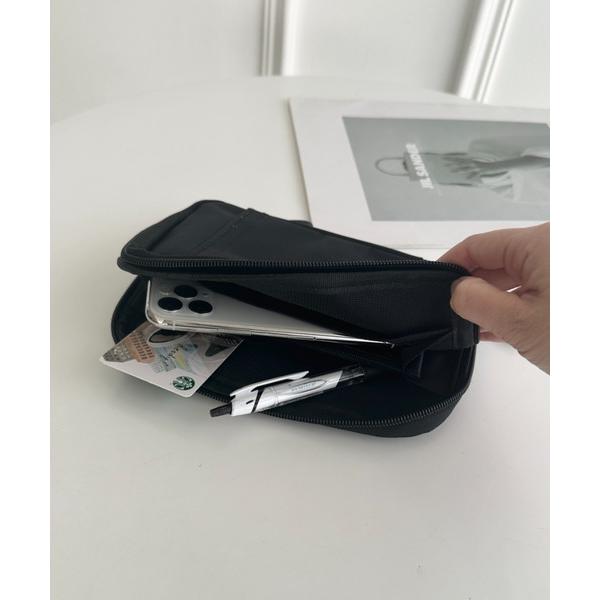 財布 ナイロン大容量ポーチ 財布 スマホケース パスポート カード ペン モバイルバッテリー収納 レ...