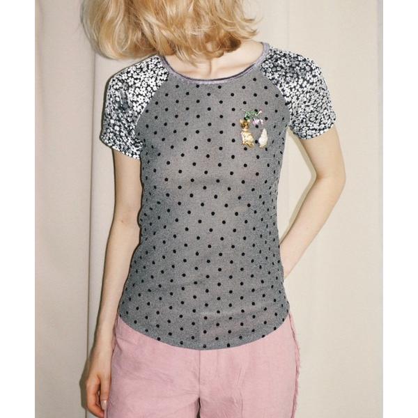 tシャツ 半袖 dot ＆ flower raglan tee / ドット＆フラワーラグランT レデ...
