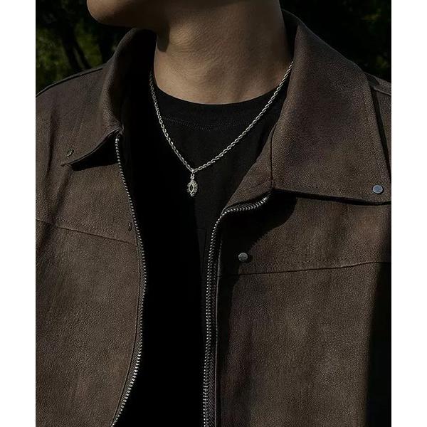 ネックレス 「WARAIJOGO」EK514/シルバーチェーンストーンネックレス/メンズ(NEZ) ...