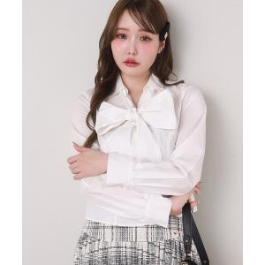 ブラウス シャツ 「取り外し可能」ボウタイリボンブラウス レディース