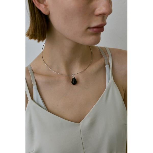 ネックレス オニキスストーンドロップチョーカーネックレス / ドロップモチーフネックレス レディース