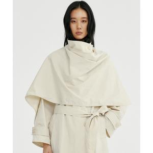 コート アウター オーバーラップスタンドカラーコート レディース