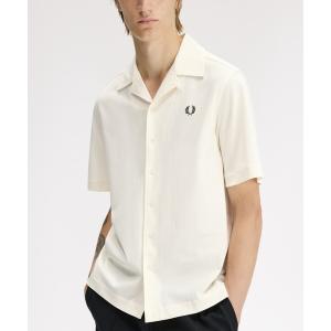 フレッドペリー シャツ 半袖 Compress Mesh Revere Collar Shirt／圧縮メッシュオープンカラーシャツ メンズ レディース