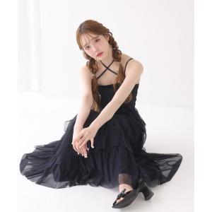 「one after another NICE CLAUP」 キャミソールワンピース FREE ブラック レディース