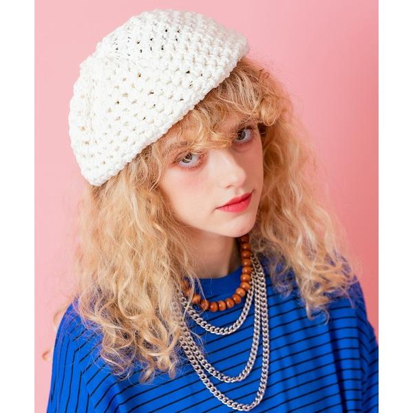 「ankoROCK」 ベレー帽 FREE ホワイト レディース