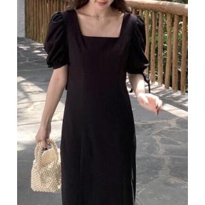 「AMOUR BOX」 半袖ワンピース LARGE ブラック レディース
