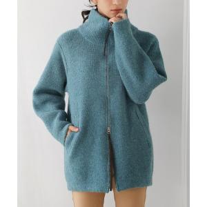 コート アウター シャギーニットジップコート レディース