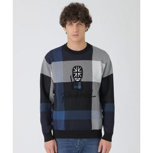 セーター ニット ガーズマンクレストブリッジチェックニット メンズ