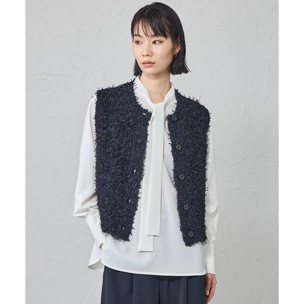ベスト ジレ 「1枚で着映える」ニットツイードジレ レディース