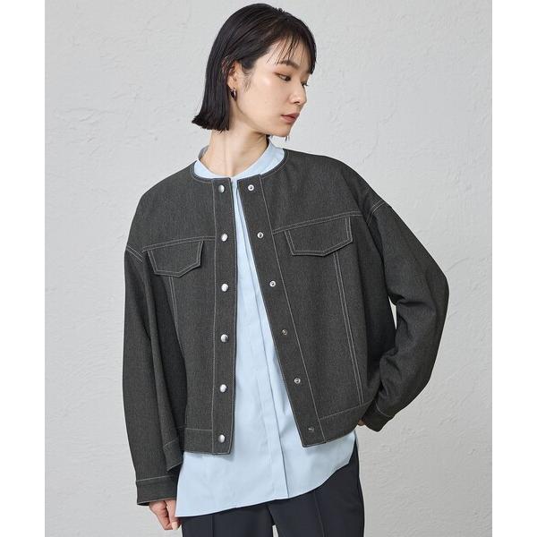デニムジャケット gジャン 「機能性/着回し抜群」フレアデニムライクジャケット レディース