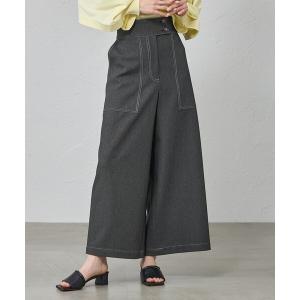 ワイドパンツ パンツ 「接触冷感・UV対策」デニムライクパンツ レディース