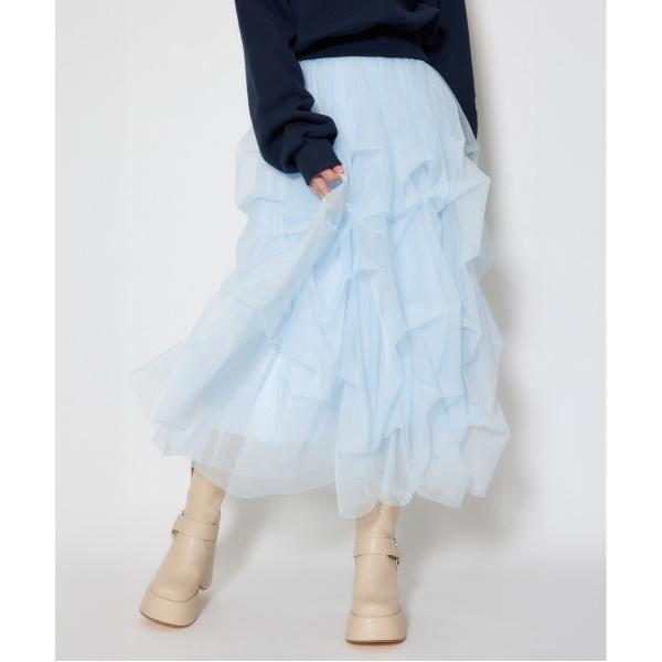 スカート ランダムタックチュールスカート(1) 春服