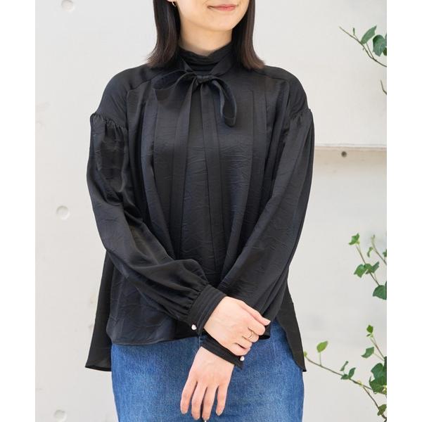 ブラウス シャツ 「BEAUVET/ボーヴェット」キュプラシルクボウタイブラウス レディース