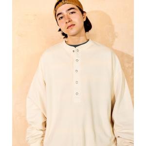 tシャツ 裏毛ピグメントヘンリープルオーバー メンズ