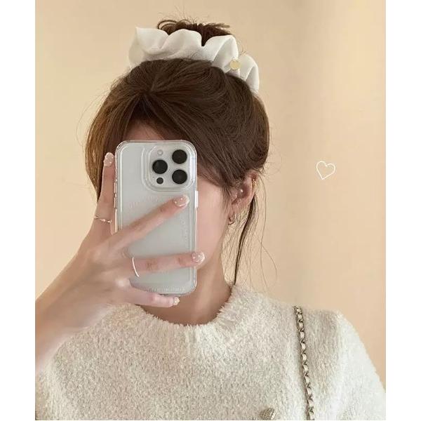 シュシュ プレート付きベロアシュシュ（大）