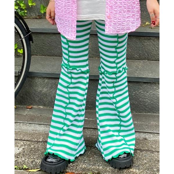 「Candy Stripper」 イージーパンツ 2 グリーン レディース