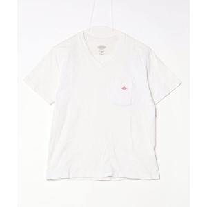 「DANTON」 ワンポイント半袖Tシャツ 36 ホワイト メンズ