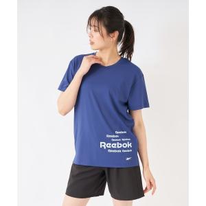 「Reebok」 半袖Tシャツ LARGE ネイビー レディース