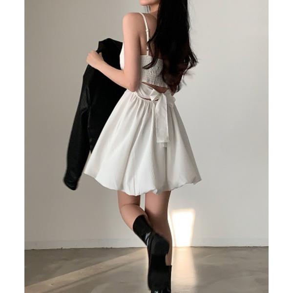 「by muni:r」 キャミソールワンピース FREE ホワイト レディース