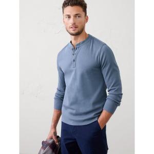 tシャツ BANANA REPUBLIC FACTORY STORE　　スタンダードフィット ミニリブ ヘンリーTシャツ 長袖ロンT メンズ