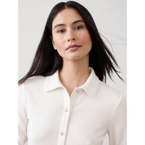 tシャツ BANANA REPUBLIC FACTORY STORE　　ブラッシュド リブ ボタントップ レディース