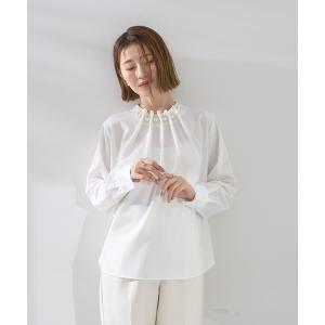 ブラウス シャツ パールタックブラウス レディース