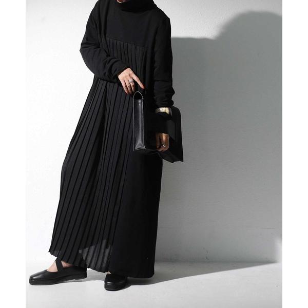 「antiqua」 長袖ワンピース FREE ブラック レディース