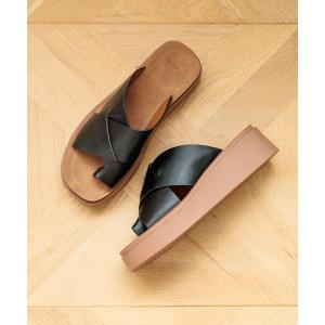 「niko and...」 フラットサンダル MEDIUM ブラック系その他 レディース