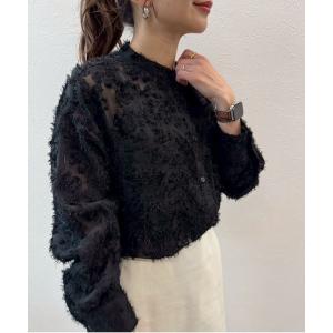 ブラウス シャツ 「ZOZO限定」ジャガードバンドカラーブラウス レディース