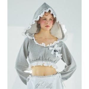 パーカー フリルスウェットパーカー レディース