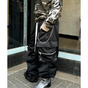 カーゴパンツ A'GEM/9 × .kom 「A'GEM/9/エージェムナイン」 ワイドカーゴドロストパンツ メンズ レディース