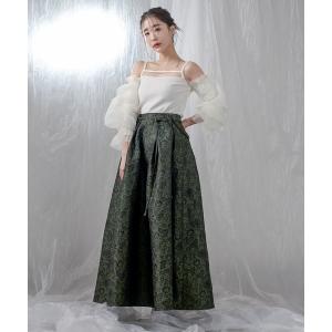 「qumerry.」 フレアスカート SMALL グリーン系その他 レディース