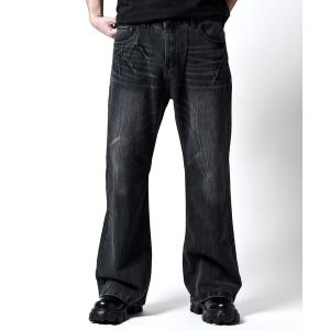 「JOHNNY WOLF」 ブーツカットデニムパンツ M ブラック メンズ