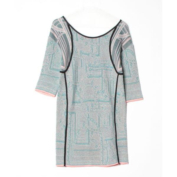 「SEE BY CHLOE」 カモフラージュニットワンピース 2 グリーン レディース