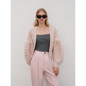 「CHAROL」 ニットカーディガン FREE ピンク レディース