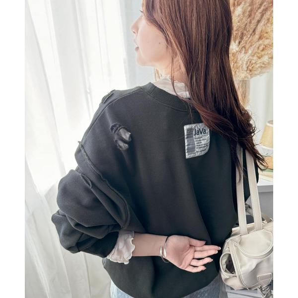 「Java」 スウェットカットソー MEDIUM グレー レディース
