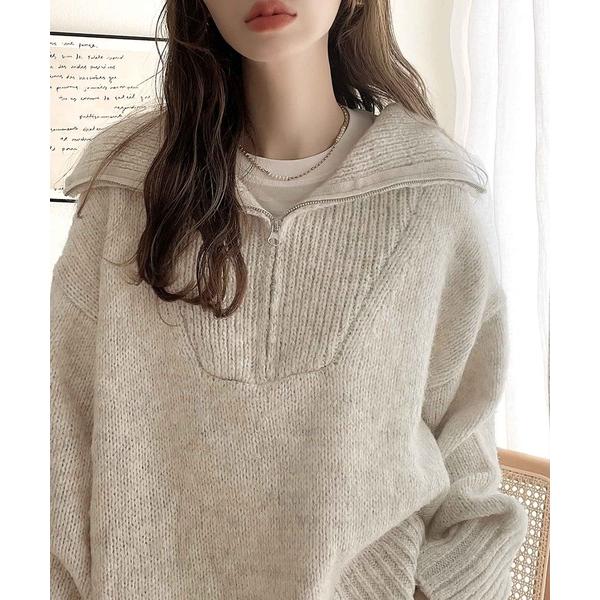 「Java」 長袖ニット LARGE ベージュ レディース